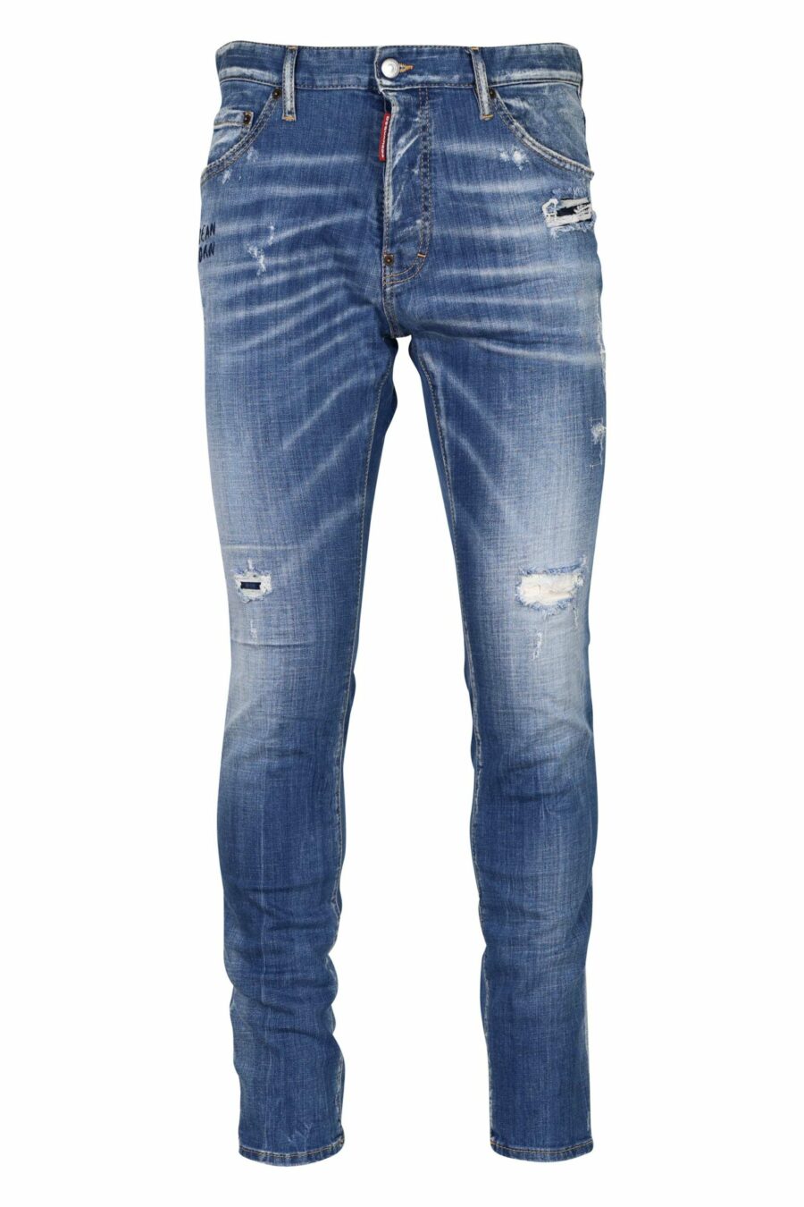 Hellblaue "cool guy jean"-Hose mit Halbschlitzen und halb abgenutzt - 8054148311414 skaliert