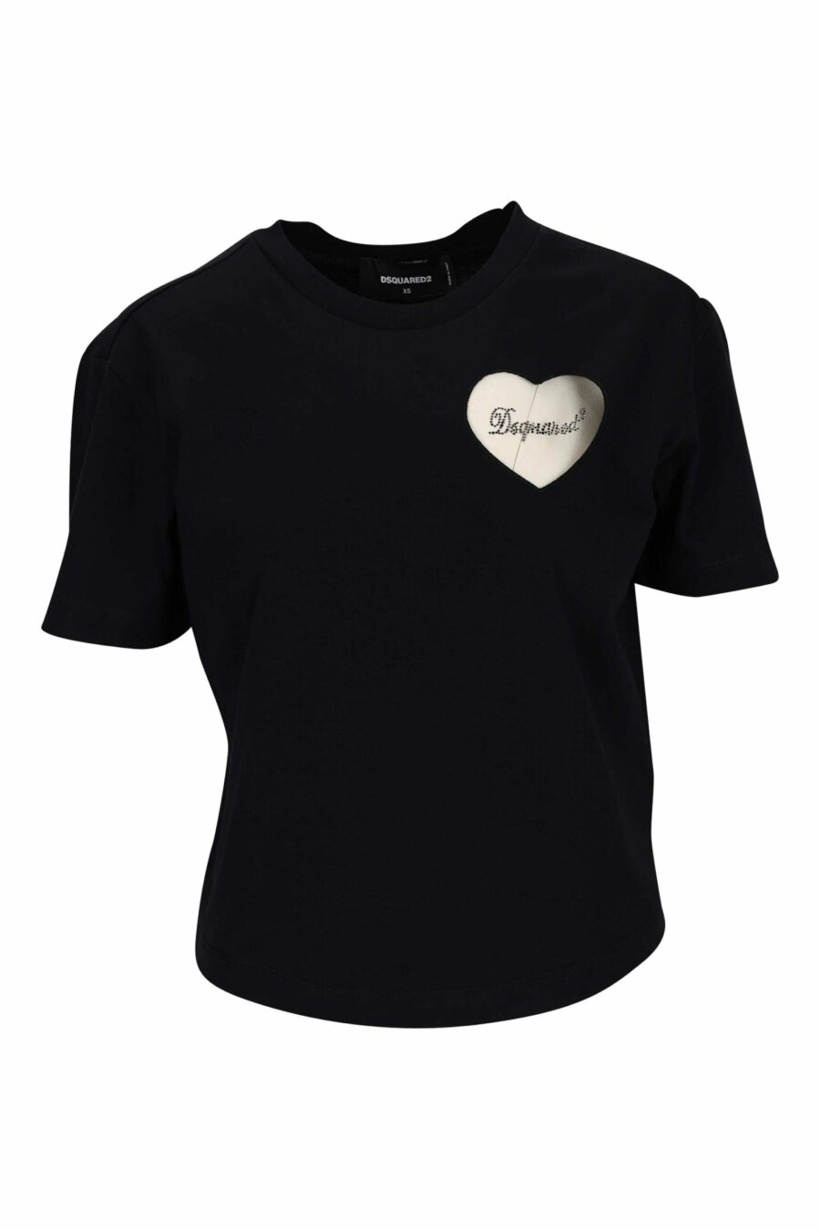 Camiseta negra con logo corazón transparente - 8054148332044 scaled