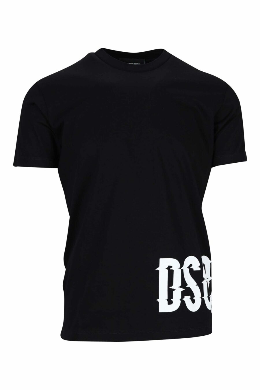 Camiseta negra con maxilogo negro distorsionado bajo - 8054148332808 scaled