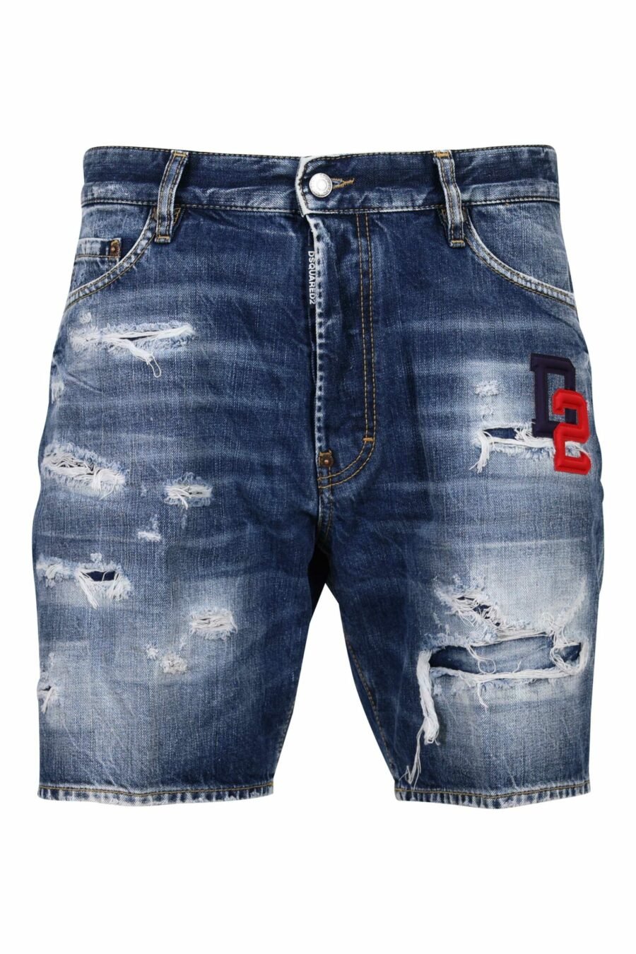Blue denim shorts "marine short" with red logo - 8054148339920 scaled
