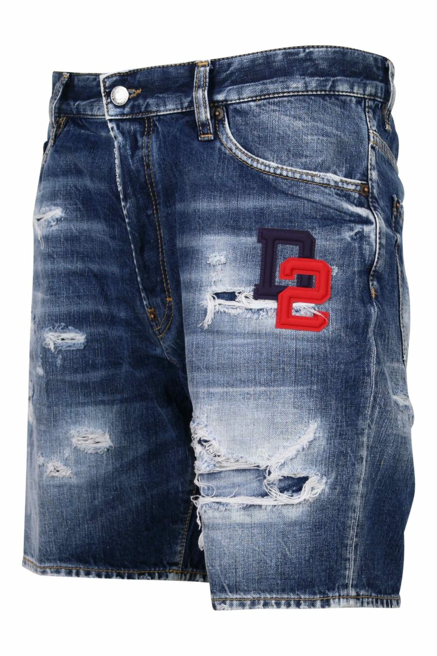Blue denim shorts "marine short" with red logo - 8054148339920 1 scaled