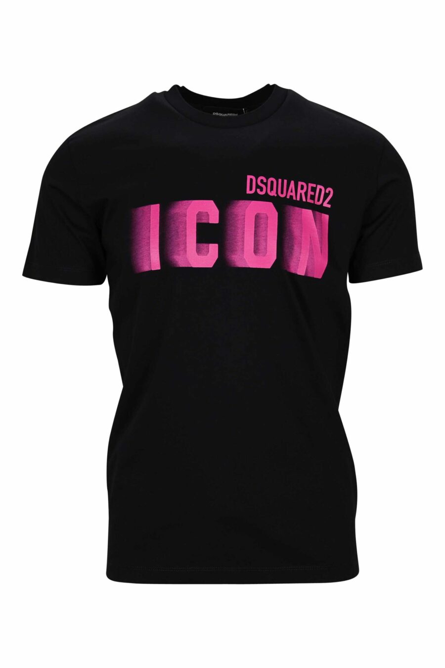 Camiseta negra con maxilogo "icon" fucsia neon borroso - 8054148359058 scaled