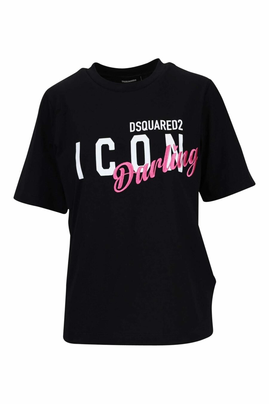 Schwarzes Oversize-T-Shirt mit "icon darling" Maxilogo - 8054148405885 skaliert