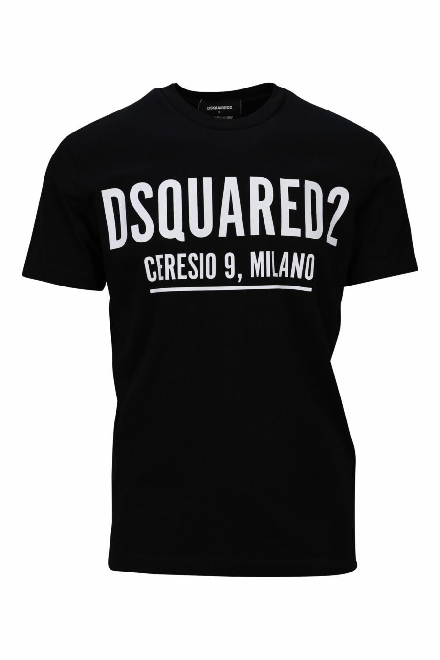 T-shirt preta com o maxilogo "ceresio 9 milano" - 8054148504984 scaled