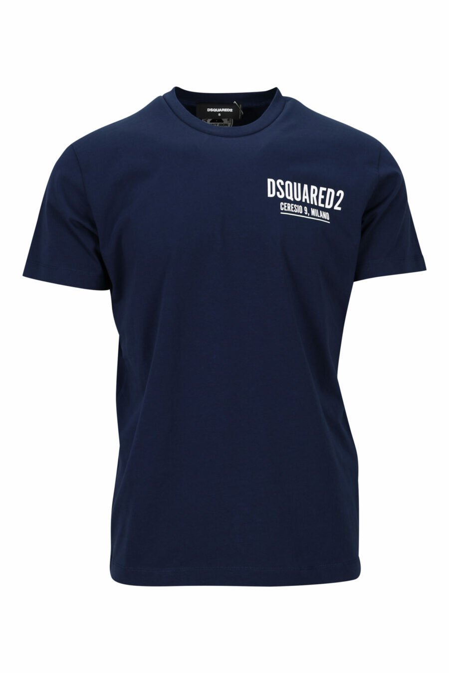 Camiseta azul oscura con minilogo "ceresio 9, milano" - 8054148505196 scaled