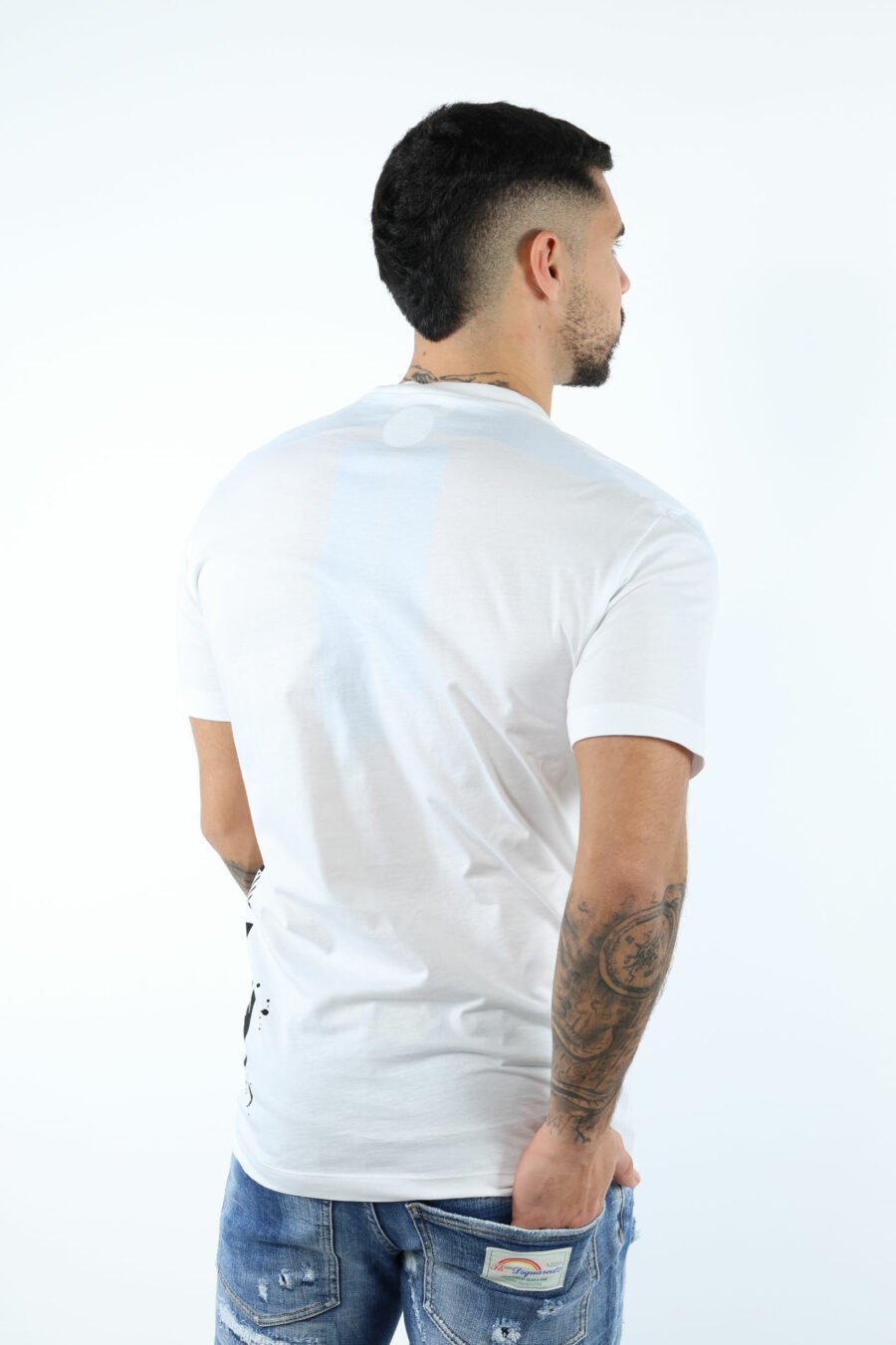 White t-shirt with "icon splash" maxilogo underneath - 106673
