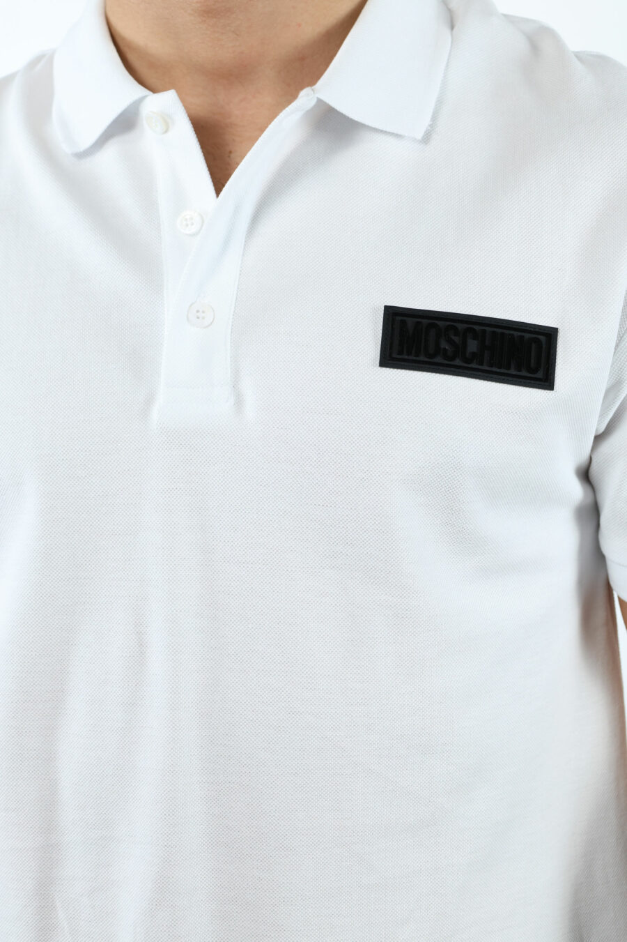 White polo shirt with black mini-logo label - 106747 1