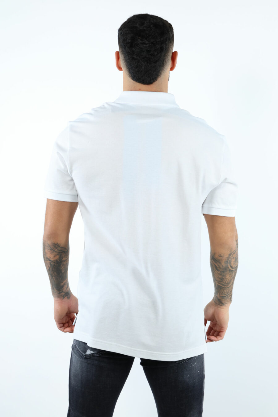 White polo shirt with black mini-logo label - 106748 1