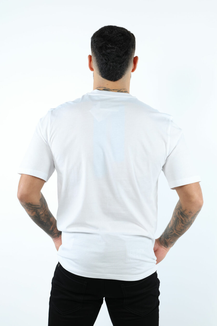 T-shirt blanc en coton biologique "100% pure moschino" - 106790