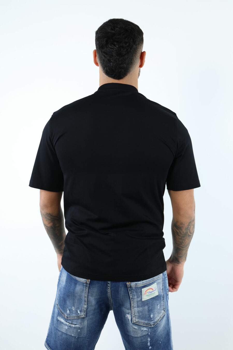 Black oversize T-shirt with logo "in love we trust" - 106962
