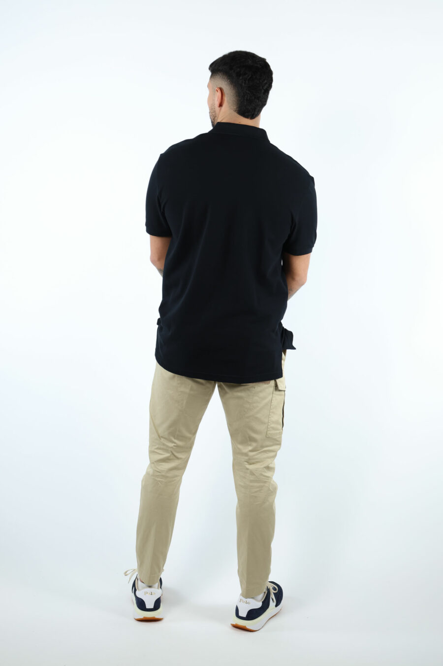 Black polo shirt with logo "in love we trust" - 106973