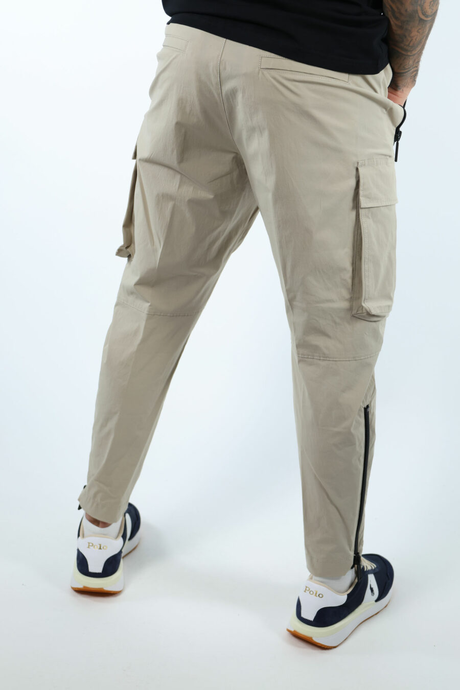 Pantalon cargo beige avec zips latéraux "D2 sexy cargo" - 107097