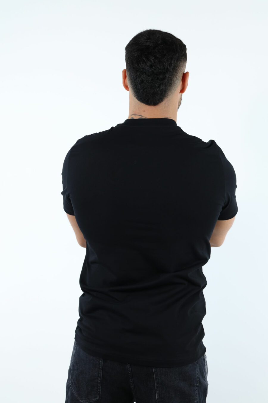 Camiseta negra con minilogo "teddy" bordado - 107178