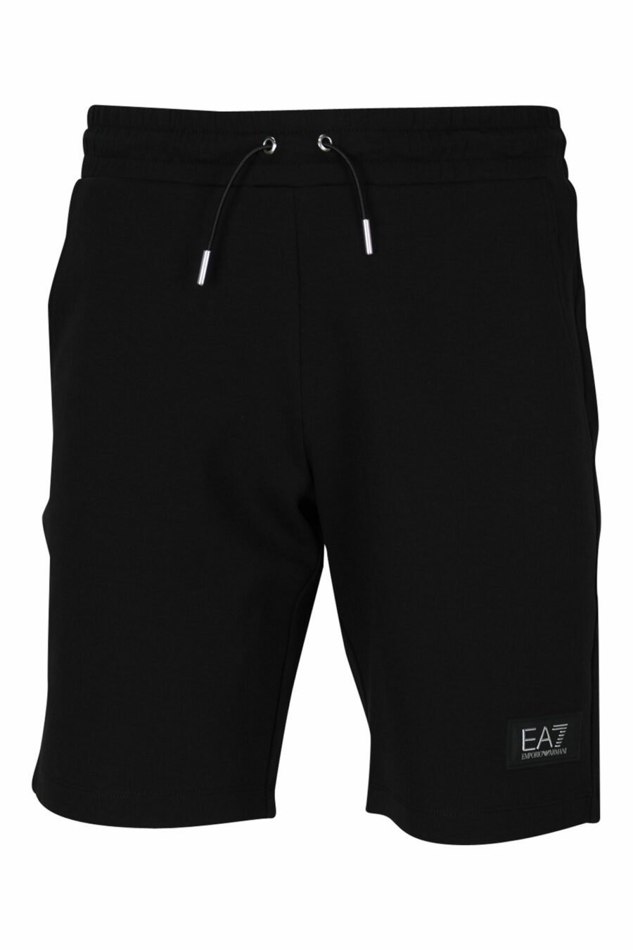 Trainingshose schwarze Shorts mit weißem "lux identity" Minilogo auf schwarzer Platte - 107531 skaliert