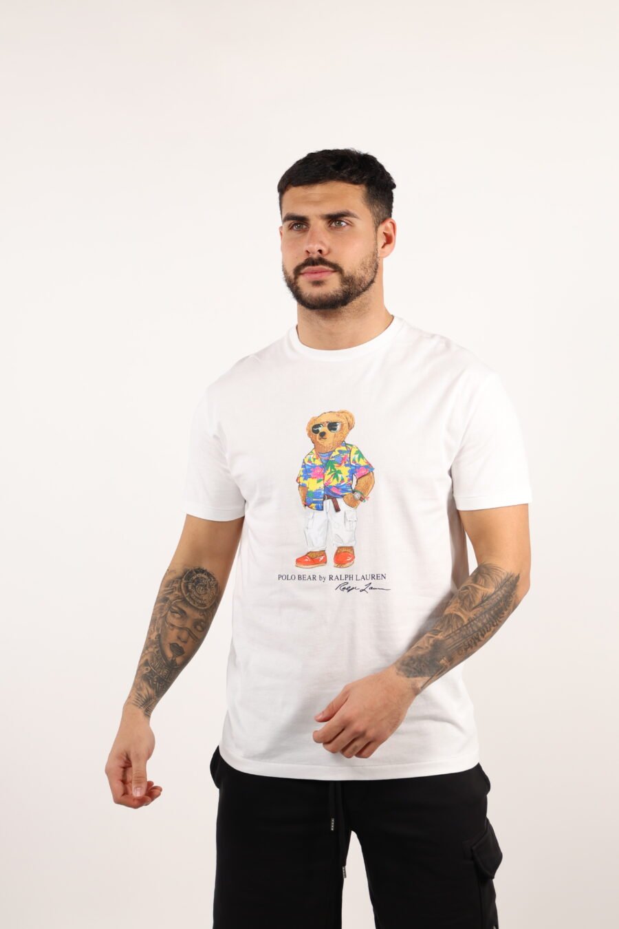 Camiseta blanca con maxilogo "polo bear" playero - 108952