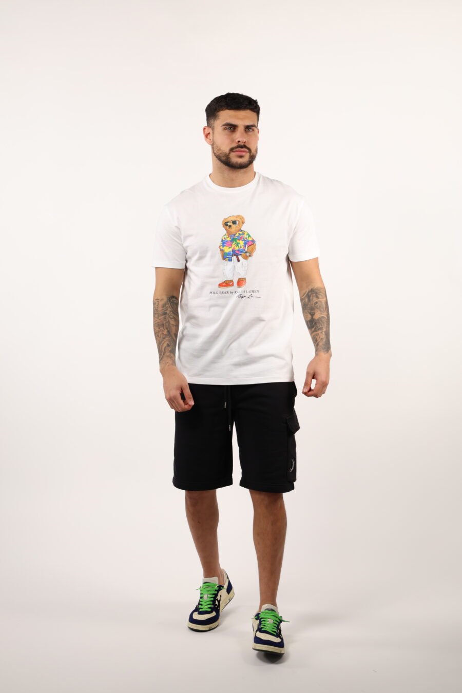 Camiseta blanca con maxilogo "polo bear" playero - 108953