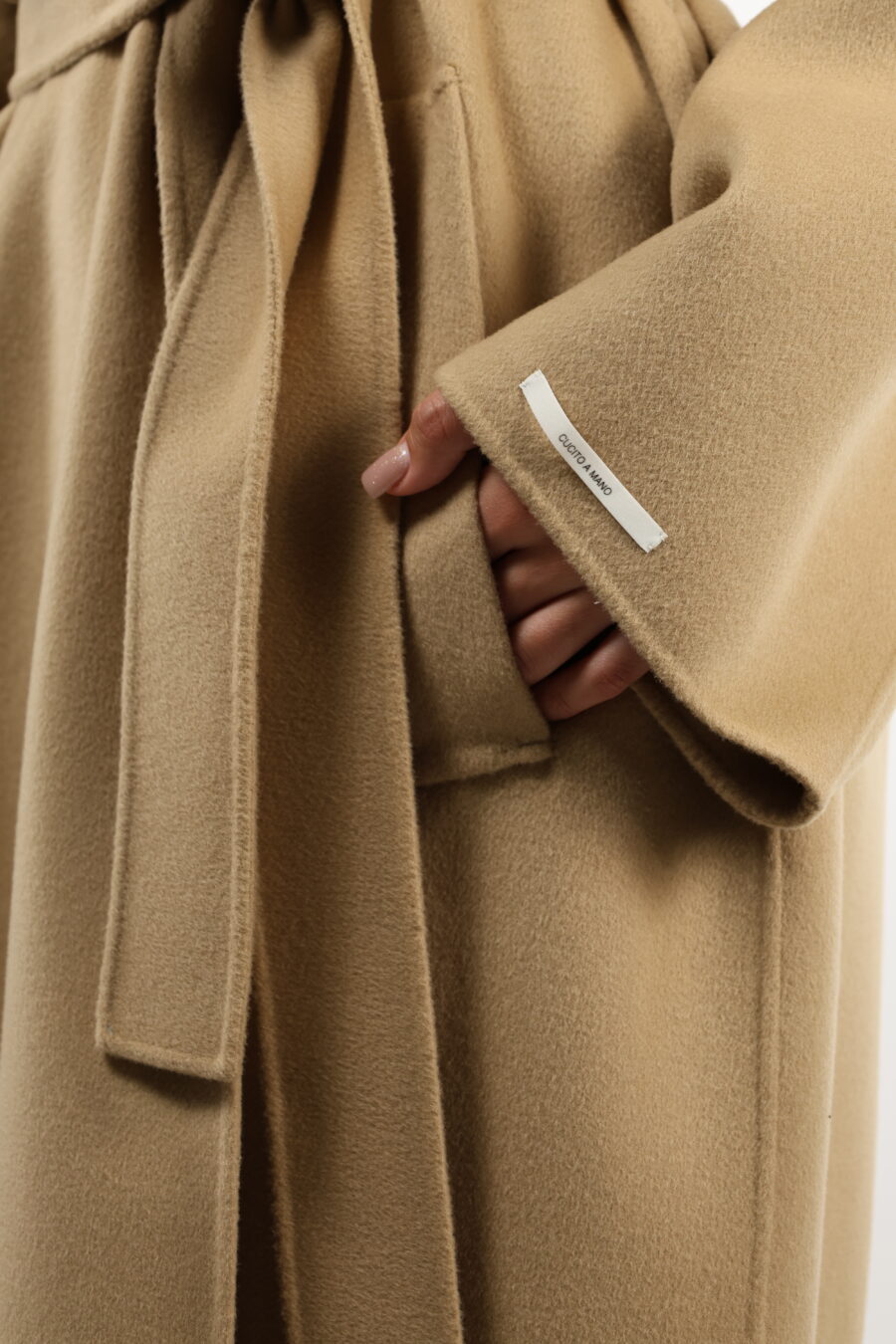 Abrigo beige largo de lana - 109293 1