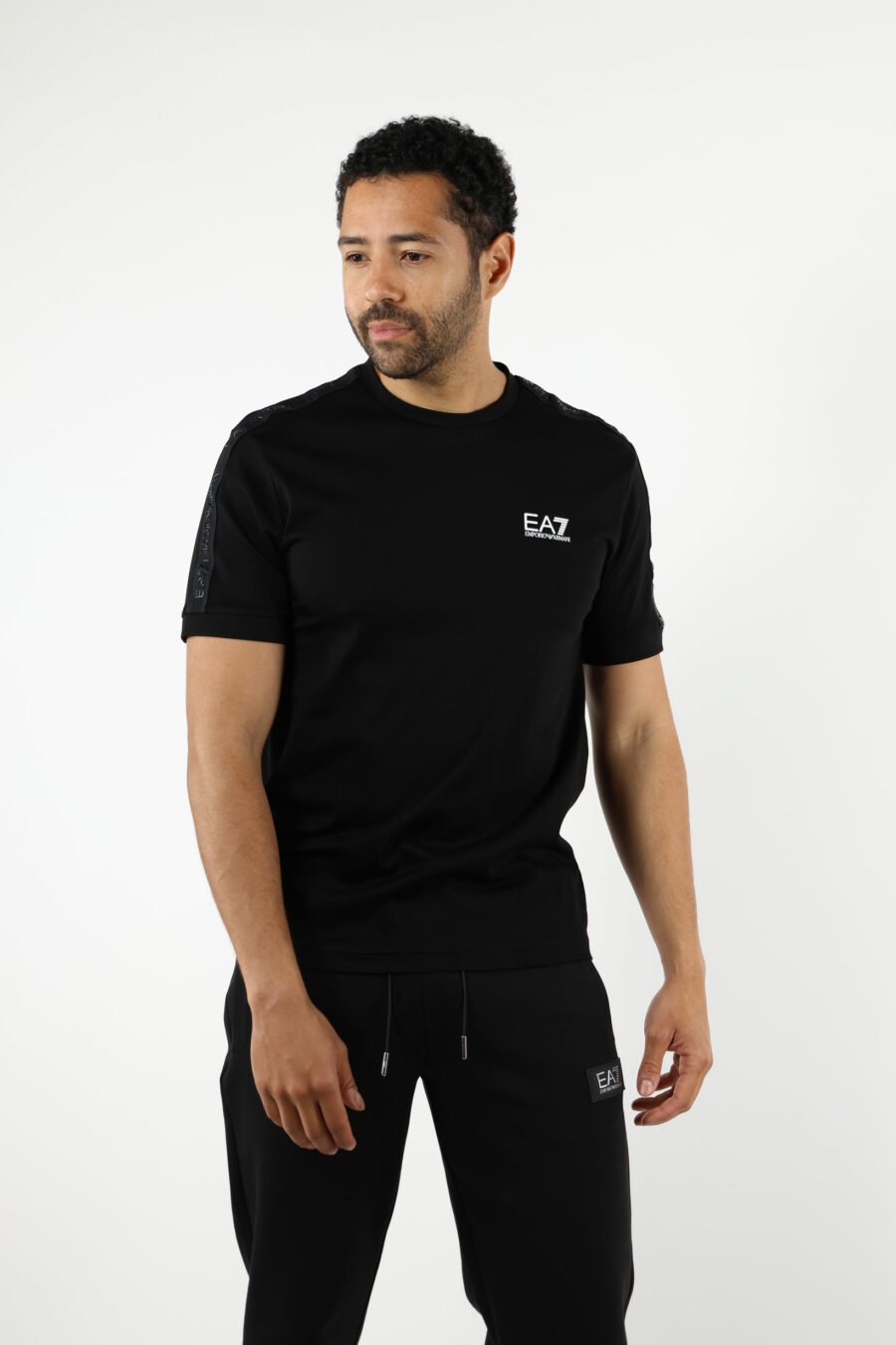 T-shirt noir avec mini-logo noir "lux identity" - 110959