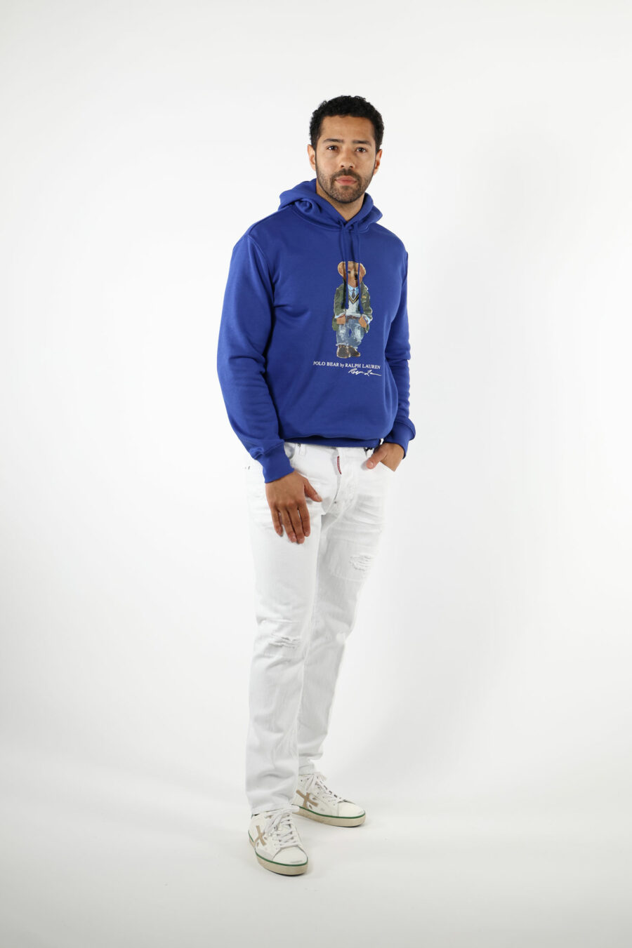 Dark blue hooded sweatshirt with maxilogue "polo bear" - 111246