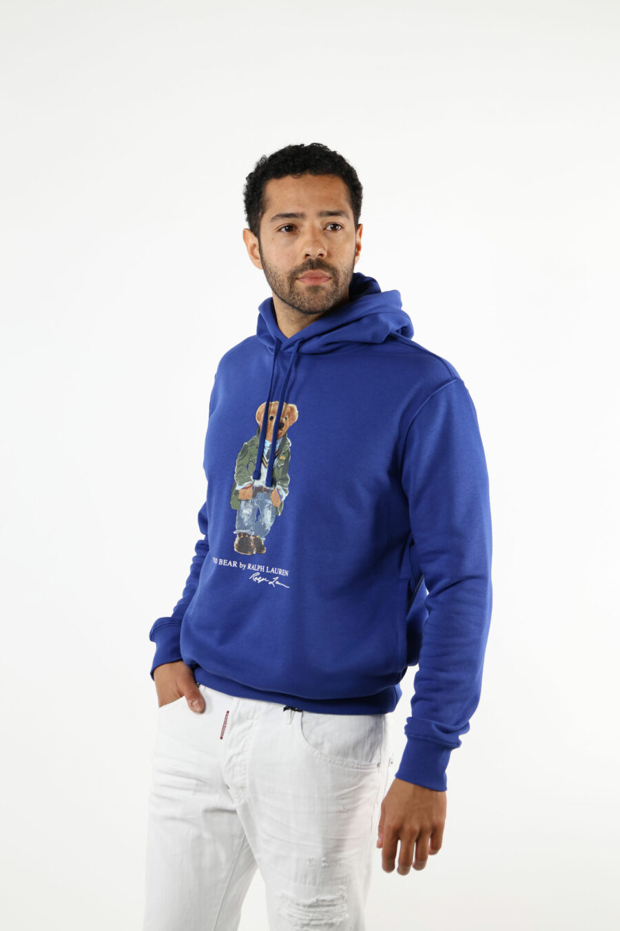 Dark blue hooded sweatshirt with maxilogue "polo bear" - 111247