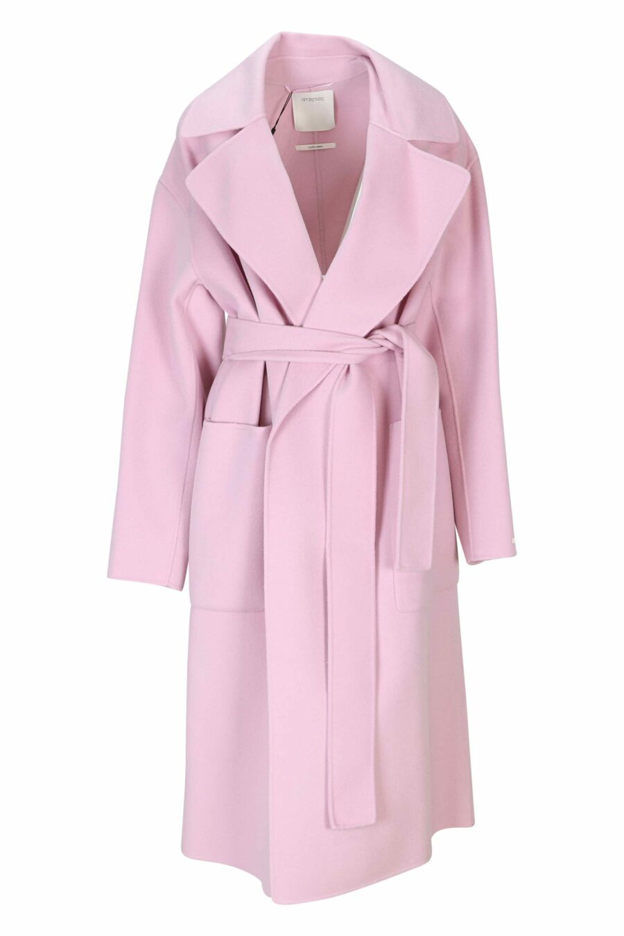 Abrigo rosa largo de lana con bolsillos - 20110241060802 scaled