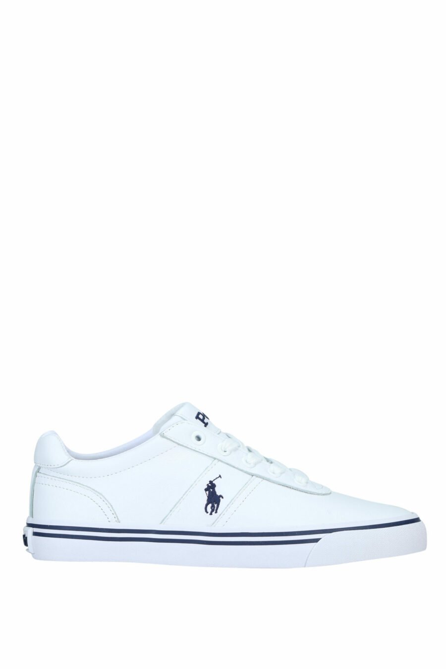 Zapatillas blancas con detalles azules y logo "polo" - 3615737560351 scaled