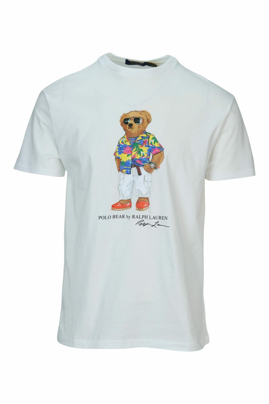 White T-shirt with maxilogo "polo bear" beachwear - 3616535843479 scaled