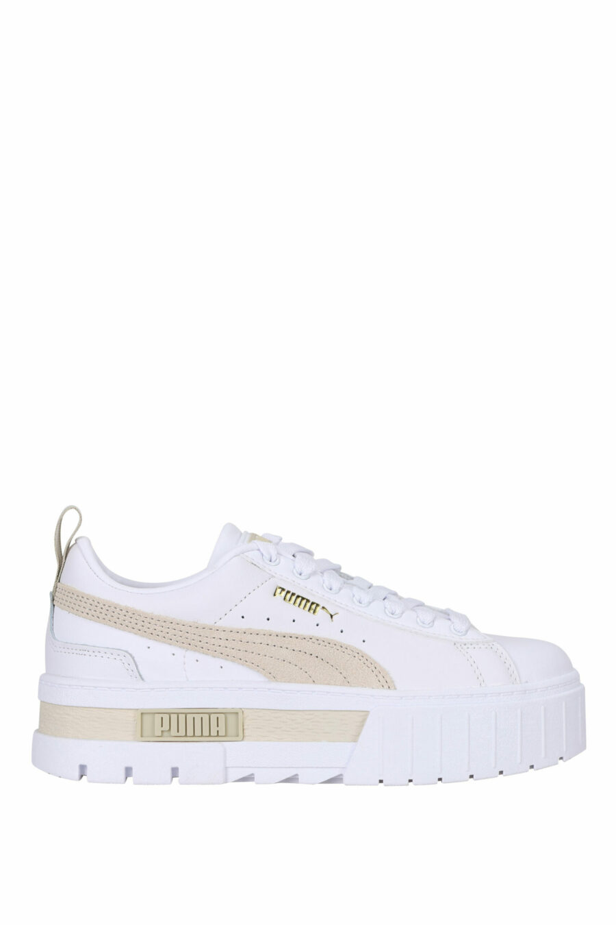 White trainers "mayze" with gold - 4063699783445 scaled