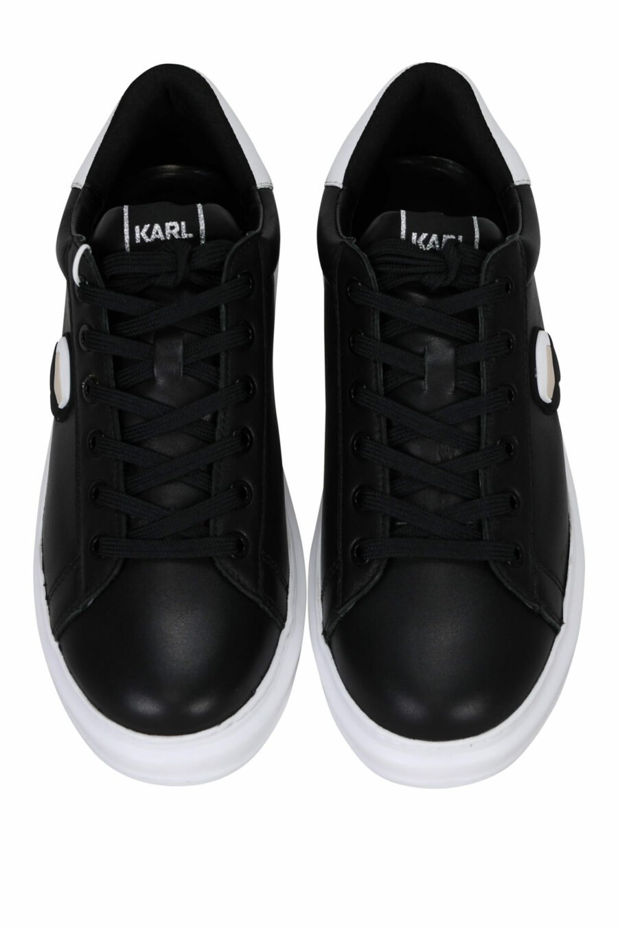 Black leather trainers "kapri mens" with rubber minilogo "karl" - 5059529362200 4 scaled