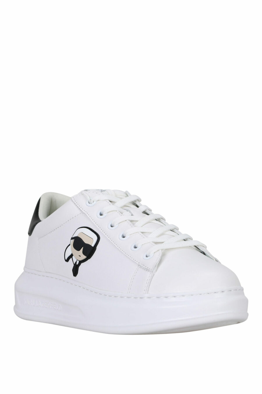 White leather trainers "kapri mens" with black detail and rubber "karl" minilogo - 5059529362347 1 scaled