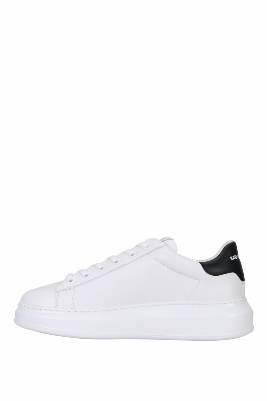 White leather trainers "kapri mens" with black detail and rubber "karl" minilogo - 5059529362347 2 scaled