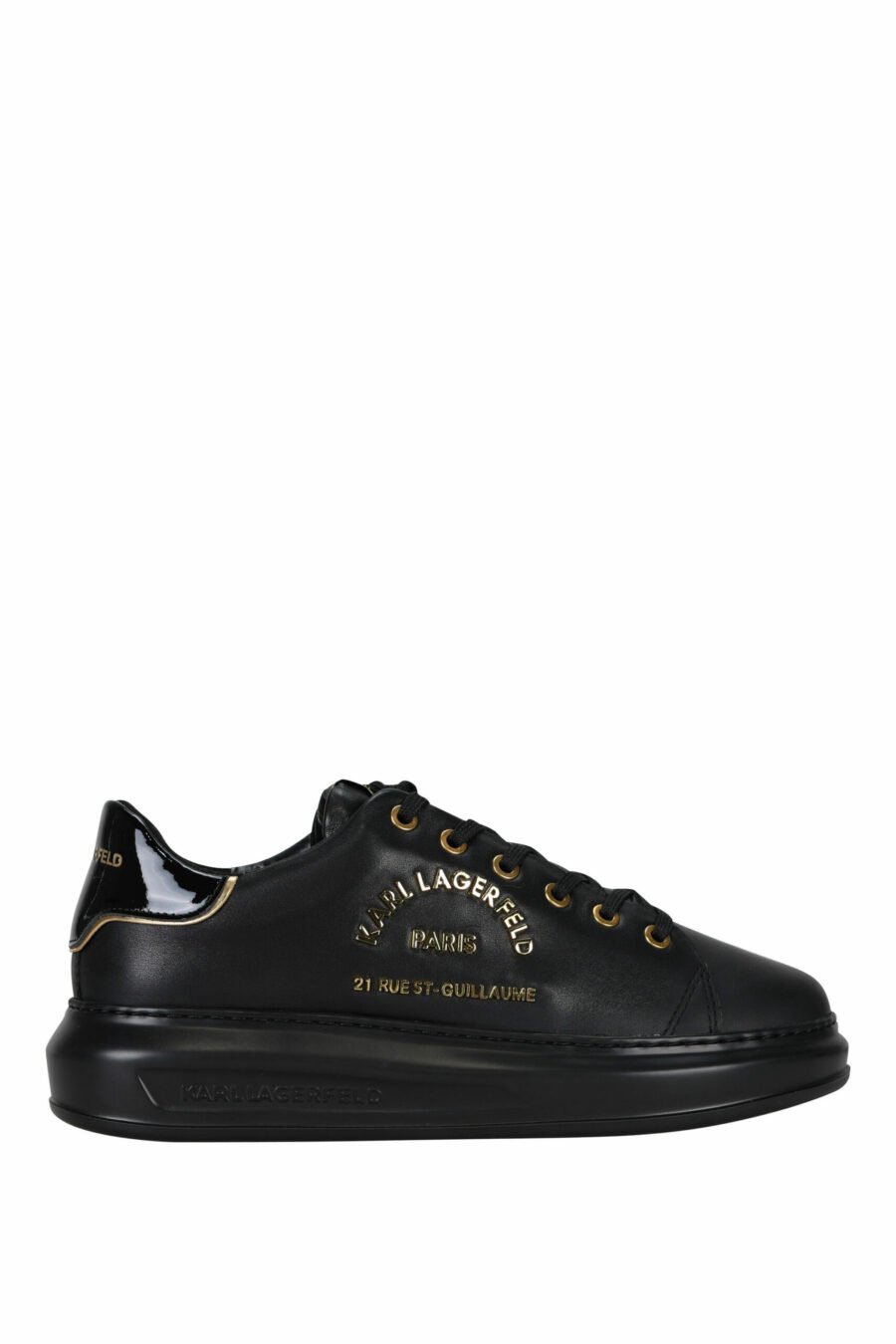 Black trainers with golden "rue st guillaume" logo in metal - 5059529362699 scaled