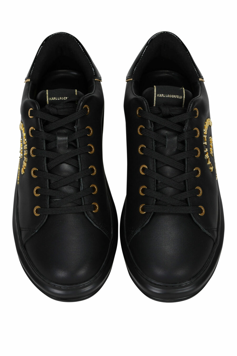 Black trainers with golden "rue st guillaume" logo in metal - 5059529362699 4 scaled