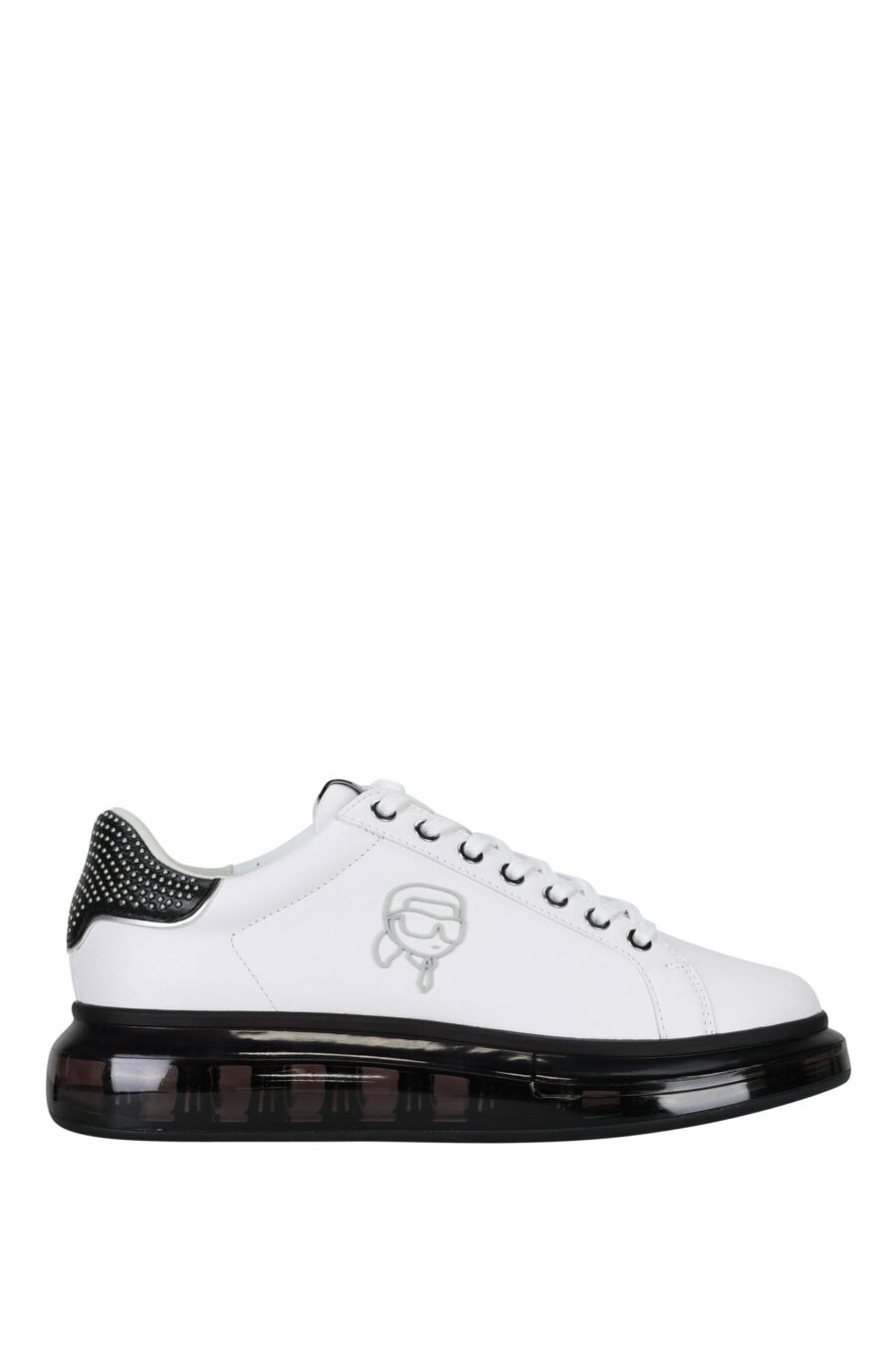 White trainers "kapri fushion" with black sole and logo in outline - 5059529363467 scaled