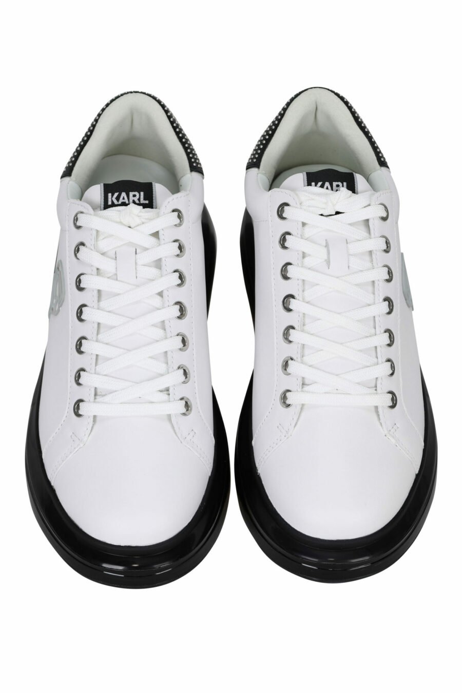 White trainers "kapri fushion" with black sole and logo in outline - 5059529363467 4 scaled