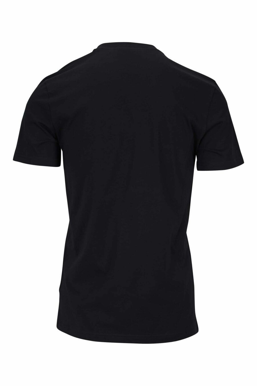 Black organic cotton T-shirt with classic black maxilogue - 667113391595 1 scaled