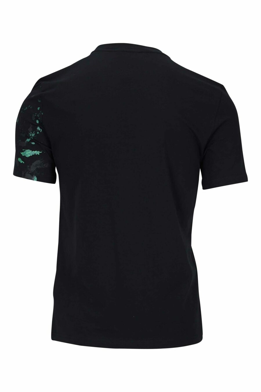T-shirt preta com minilogo "couture milano" com "splash" multicolorido - 667113392721 1 scaled