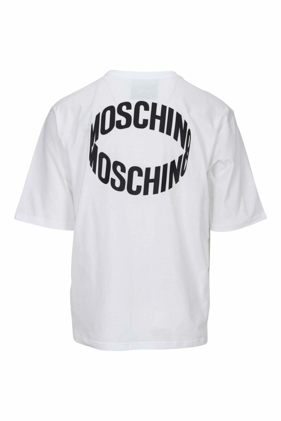 White oversize T-shirt with black circular mini-logo - 667113394060 1 scaled