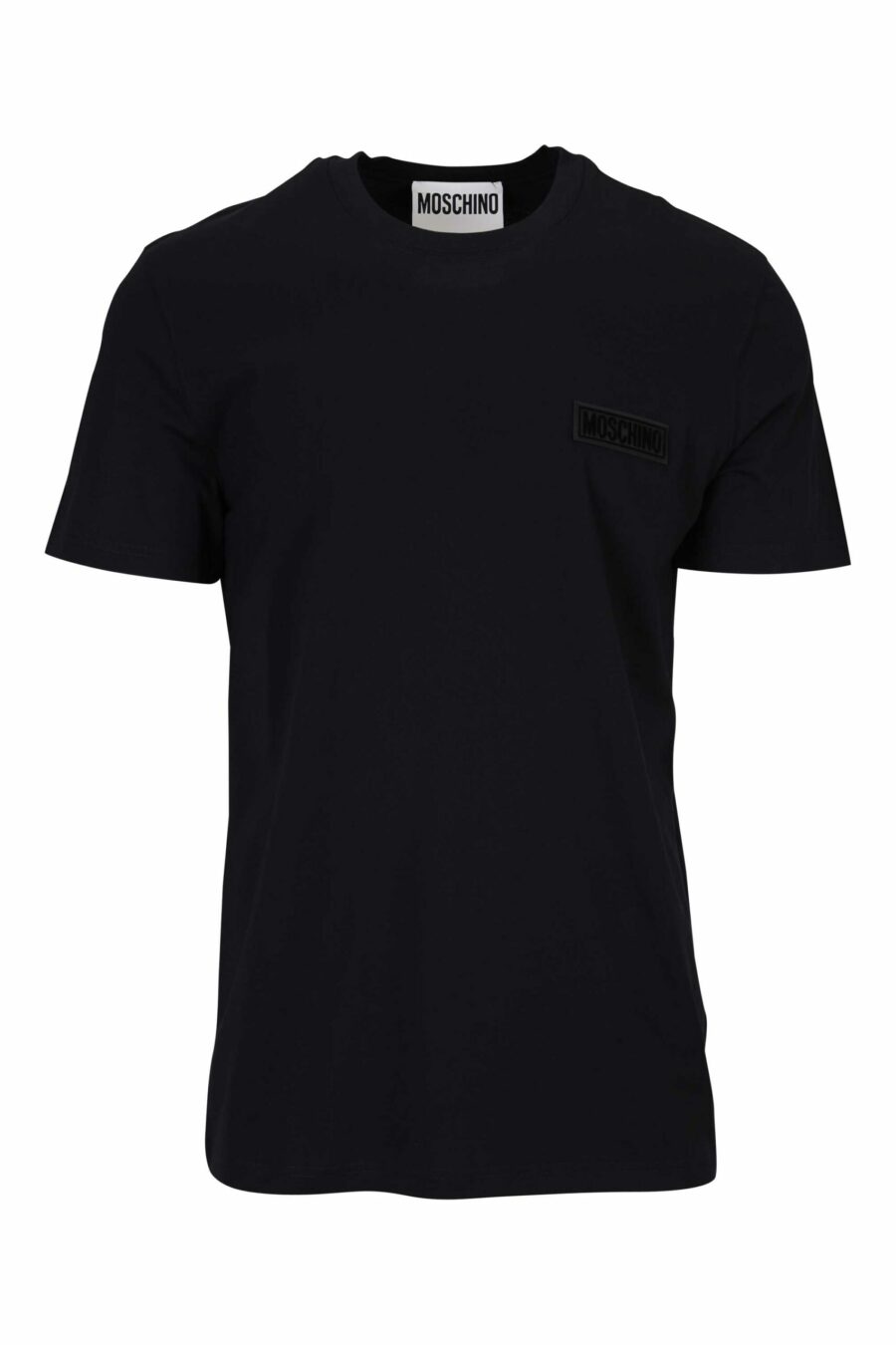 Black T-shirt with white mini-logo label - 667113394862 scaled