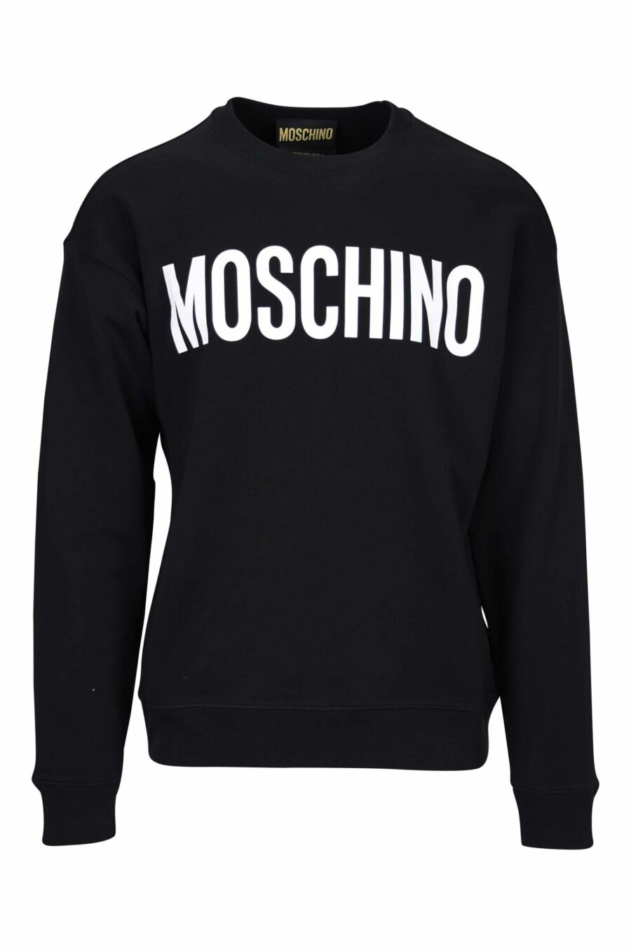 Schwarzes Sweatshirt aus Bio-Baumwolle mit klassisch weißem Maxilogo - 667113403090 skaliert