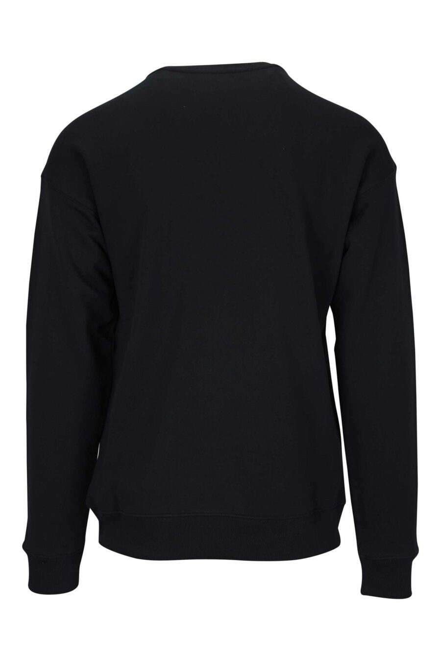 Sweat-shirt noir en coton bio avec maxilogue blanc classique - 667113403090 1 scaled
