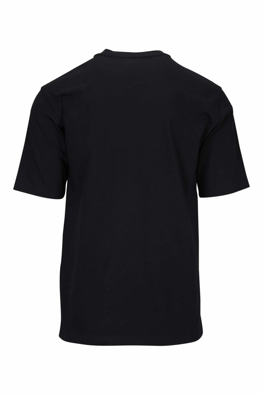 Camiseta negra mix con bolsillo y logo etiqueta monocromático - 667113452036 2 scaled