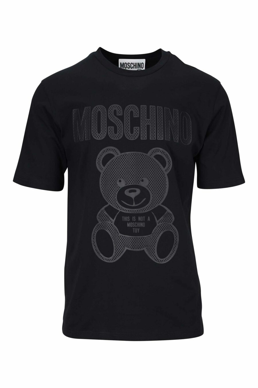 Camiseta negra con maxilogo oso en puntos monocromático - 667113455754 scaled