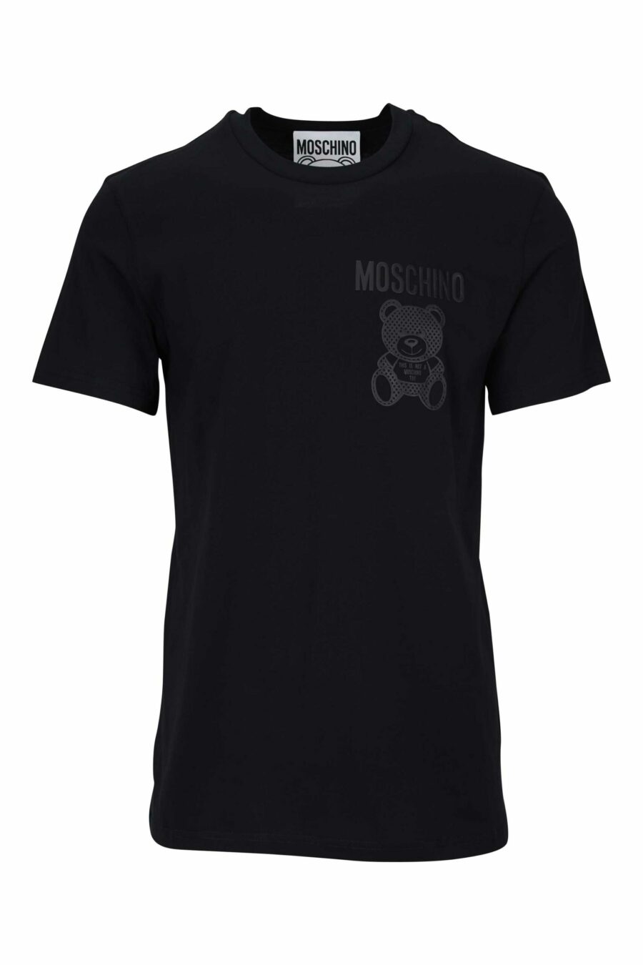 Camiseta negra con minilogo oso en puntos monocromático - 667113455969 scaled