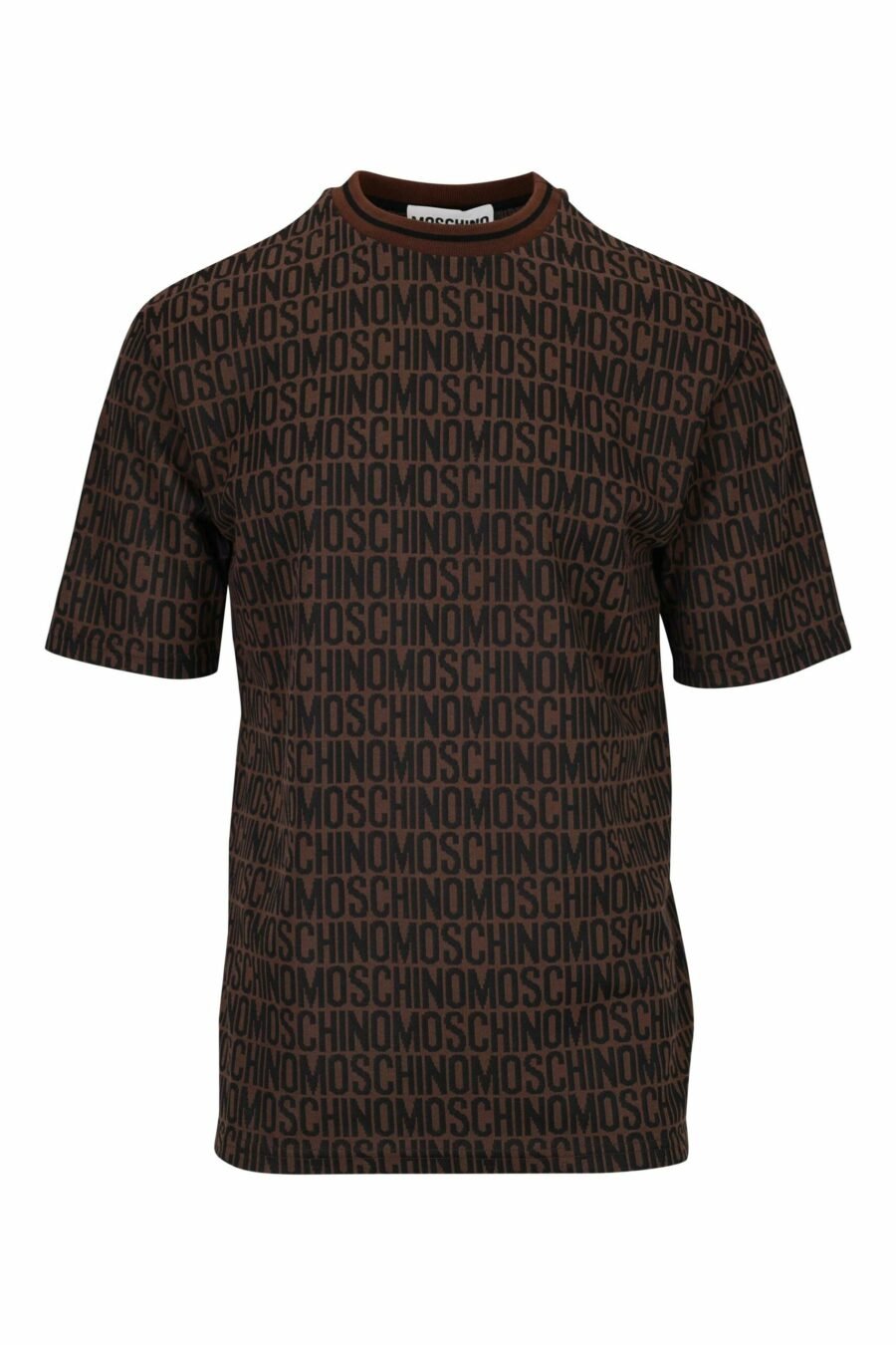 Braunes T-Shirt mit klassischem "all over logo" - 667113465227 skaliert