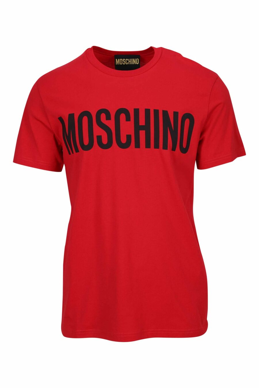 Camiseta roja "oversize" de algodón orgánico con maxilogo negro clásico - 667113751856 scaled