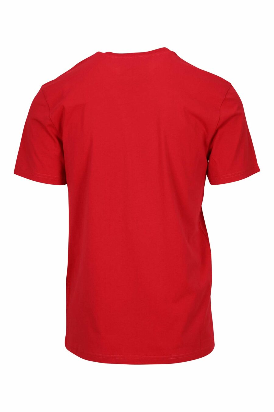 Oversize T-Shirt aus roter Bio-Baumwolle mit klassischem schwarzem Maxilogo - 667113751856 1 skaliert