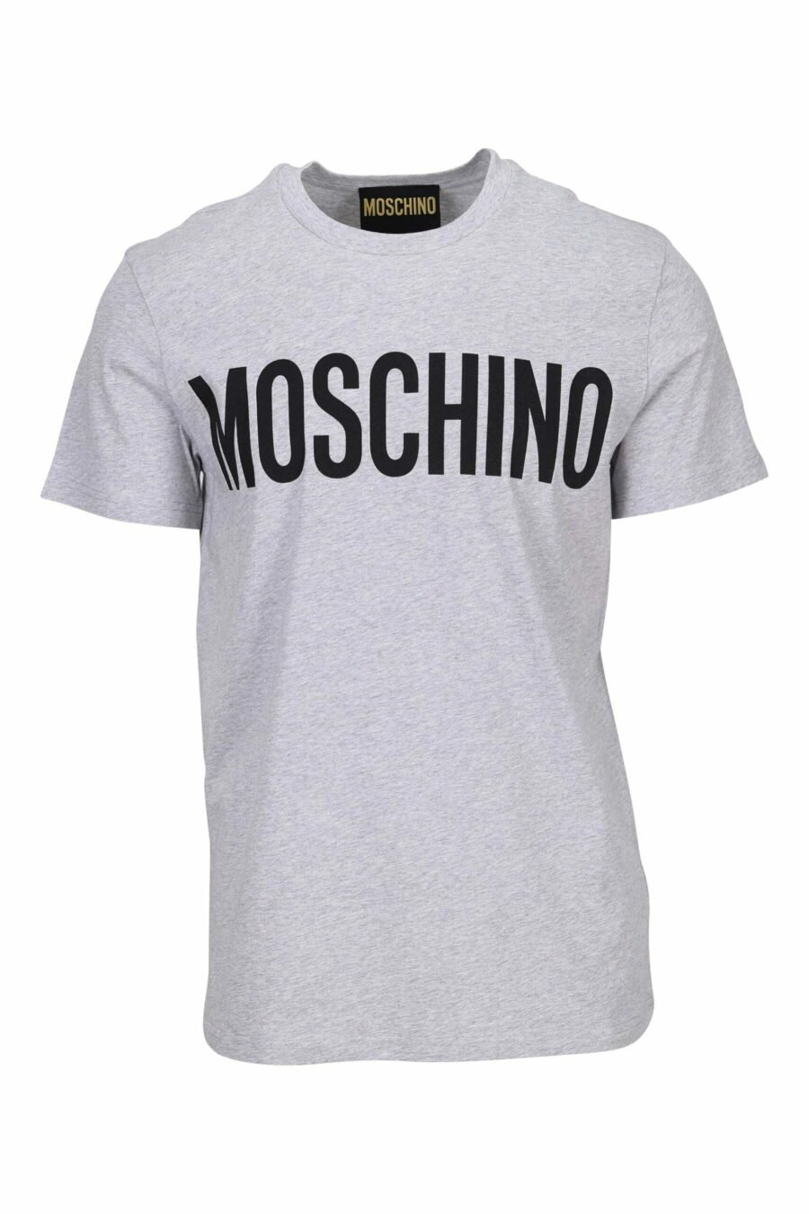 Camiseta gris "oversize" de algodón orgánico con maxilogo negro clásico - 667113751986 scaled