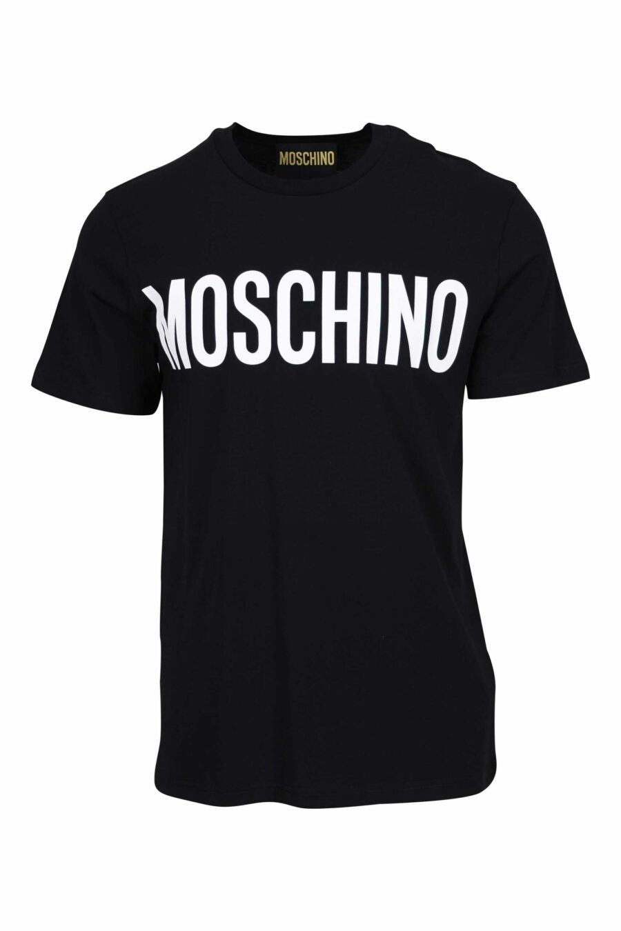 Camiseta negra "oversize" de algodón orgánico con maxilogo negro clásico - 667113752051 scaled