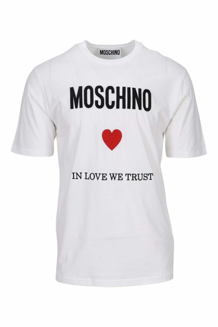 Camiseta blanca "oversize" con logo "in love we trust" - 667113764801 scaled